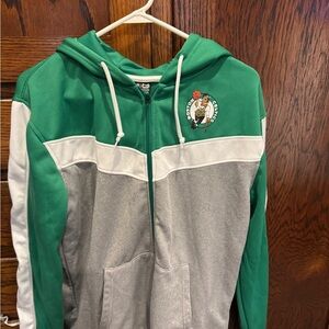 Boston Celtics Green and Gray Zip-Up Hoodie